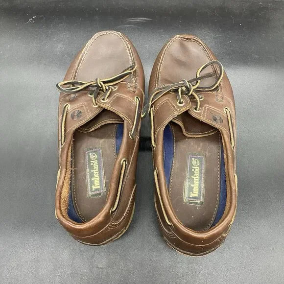 Vintage Timberland 2-eye Boat Shoes Loafers Mens Sz 10.5 M Brown Leather 28021 - Picture 5 of 8